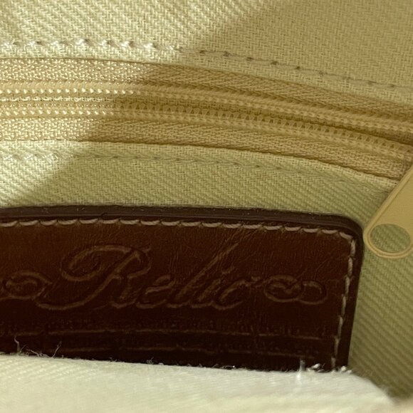 NWD RELIC Eliza Floral Women's Small Canvas Hobo Shoulder Bag Leather Trim Purse - Picture 7 of 12